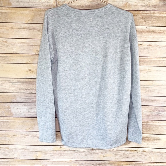 Zella Intuition Studio Long Sleeve Fleece Top Gray - Picture 5 of 7